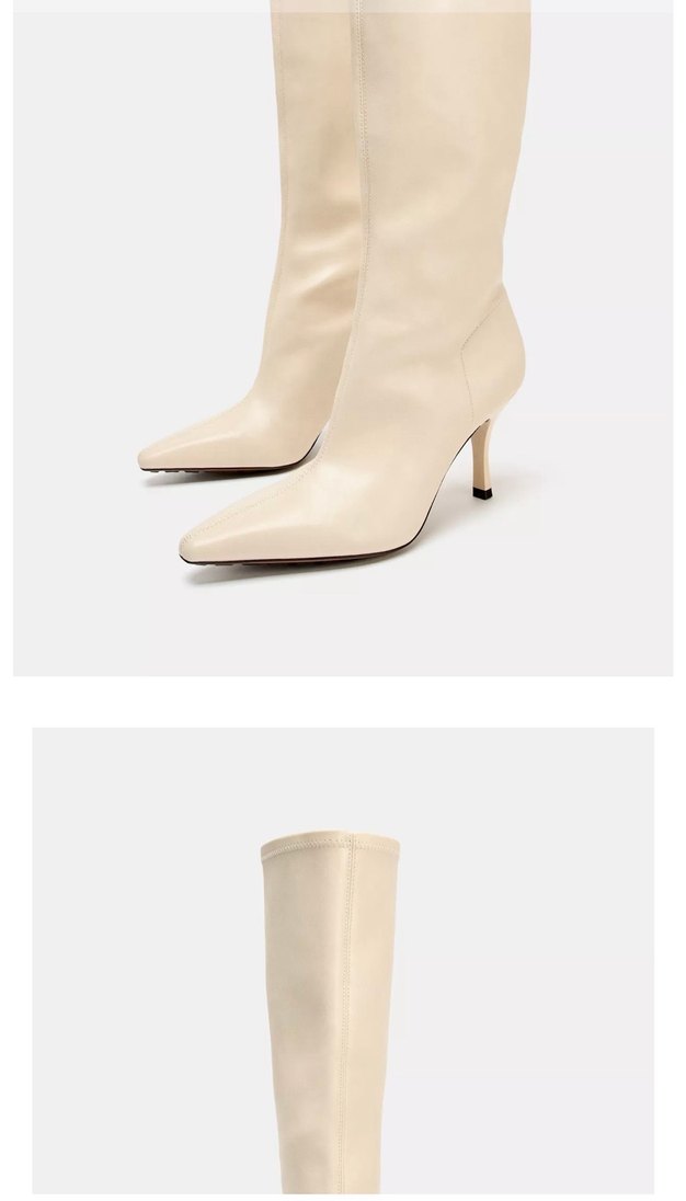 Süet Kadın Dizüstü Blok Topuklu Çizme - Görsel 5