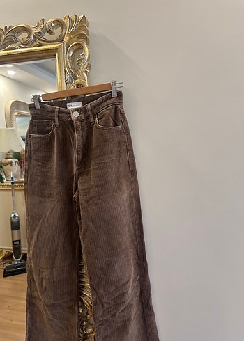 Kahverengi Süet Kadın Pantolon - Görsel 2