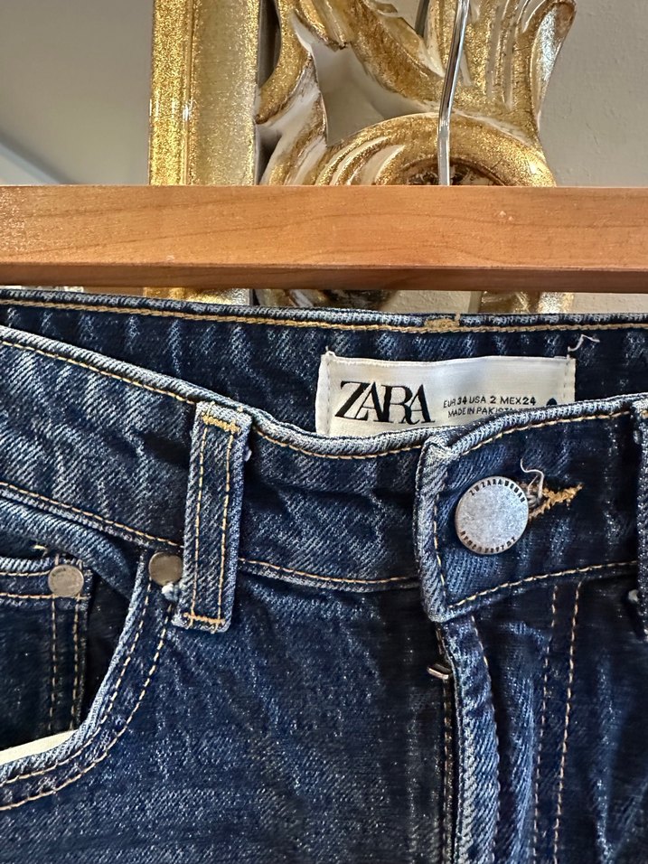 Lacivert Bağcıklı Regular Fit Kadın Kot Pantolon - Görsel 3