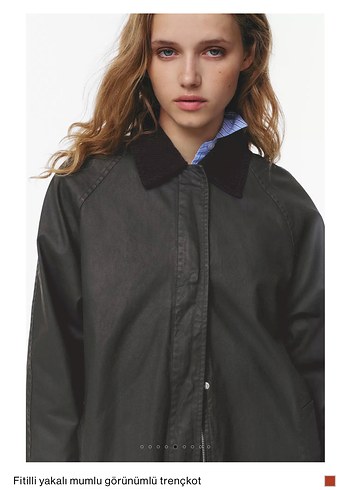 Fitilli Yakalı Gri Deri Trençkot - Görsel 7