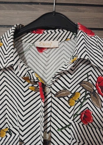 40 Beden Çiçekli Zebra Desenli Uzun Tunik