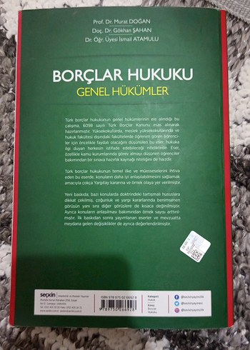  Beden Borçlar Hukuku Genel Hükümler Kitabı