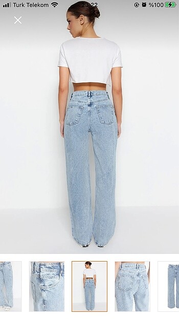 38 Beden Trendyolmilla Yüksek Bel Wide Leg Jeans