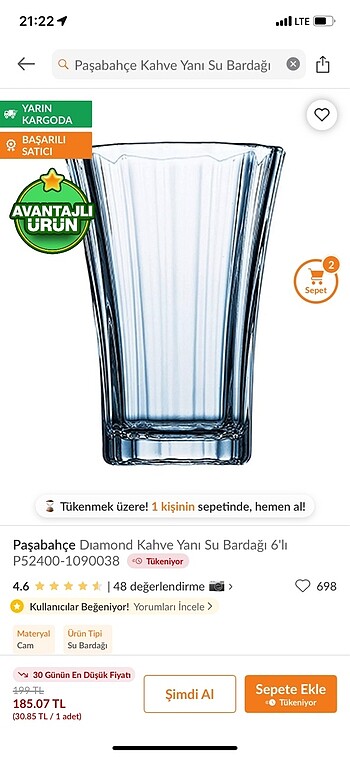  Beden beyaz Renk Paşabahçe kahve yanı bardağı