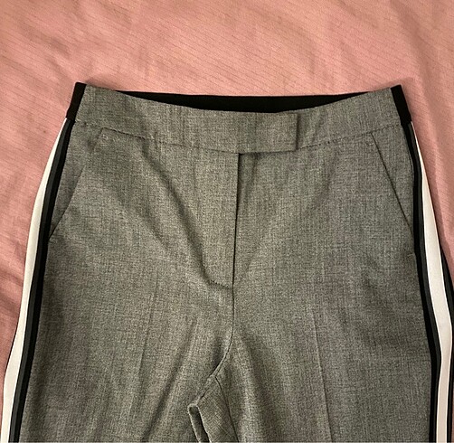 Marks & Spencer Gri şeritli kumaş pantolon