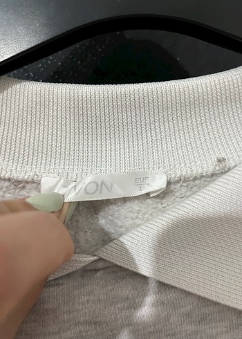 Oxford Baskılı Gri Kadın Sweatshirt - Görsel 2