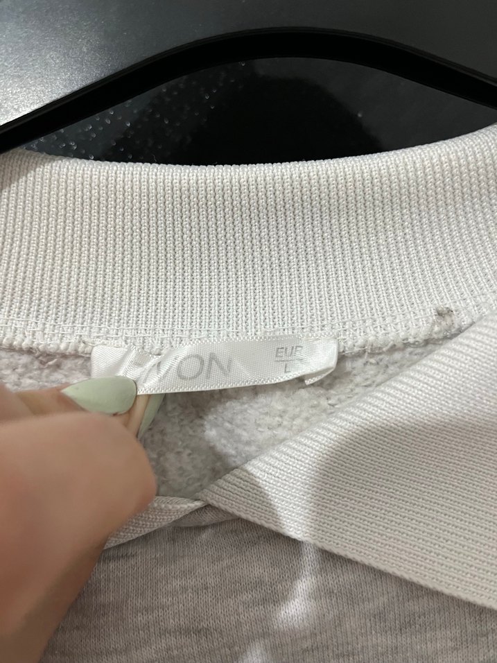 Oxford Baskılı Gri Kadın Sweatshirt - Görsel 2