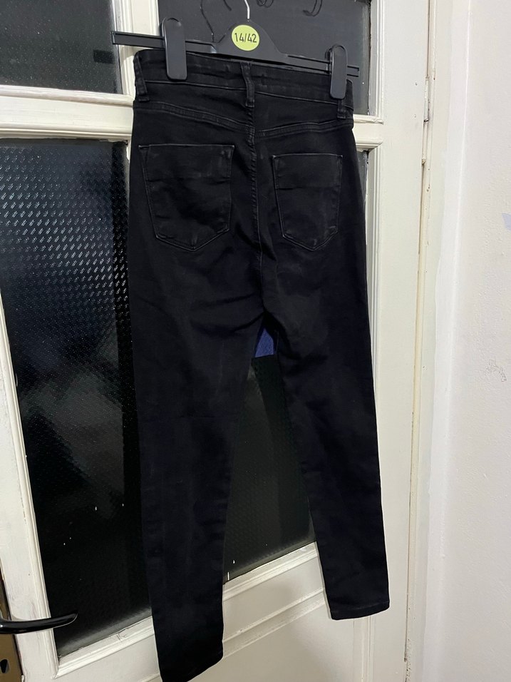 Kadın Siyah Normal Boy Denim Pantolon - Görsel 3