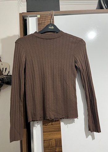 Kahverengi transparan üst - Görsel 2