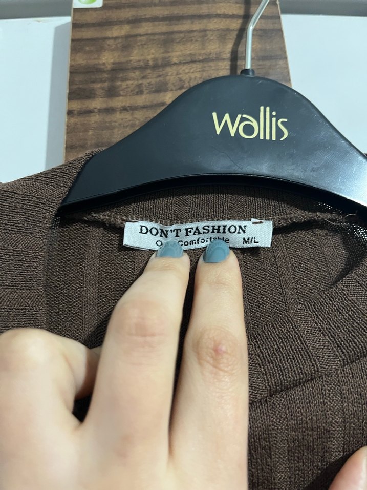 Kahverengi transparan üst - Görsel 3