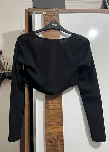 Siyah korseli crop - Görsel 4