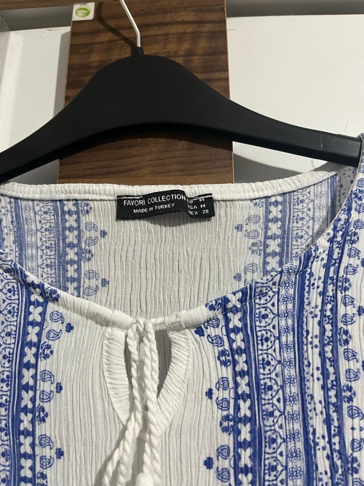 Bohem Nakışlı Beyaz Uzun Elbise - Görsel 2