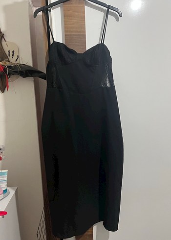 Dantelli Straplez Midi Abiye Elbise - Görsel 2