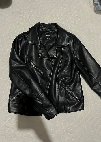 Siyah Deri Biker Ceket Kadın - Görsel 2