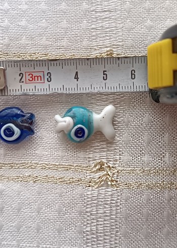 eskilerden cam el yapımı balık ikili boncuk