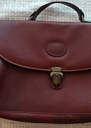 kadın Bordo gerçek Deri vintage Çanta