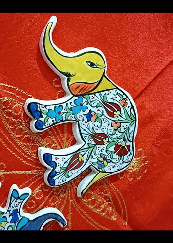 çini ikili fil duvar süsü seti - Görsel 2