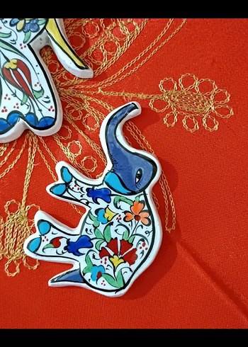 çini ikili fil duvar süsü seti - Görsel 3