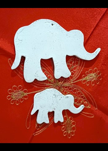 çini ikili fil duvar süsü seti - Görsel 4