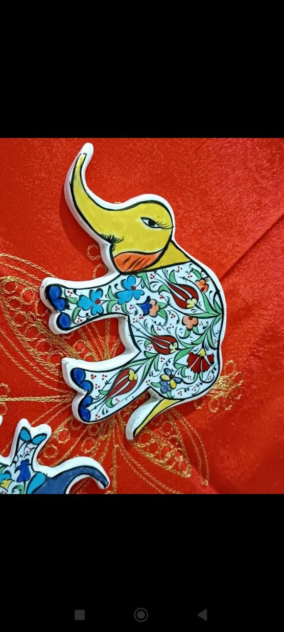 çini ikili fil duvar süsü seti - Görsel 2