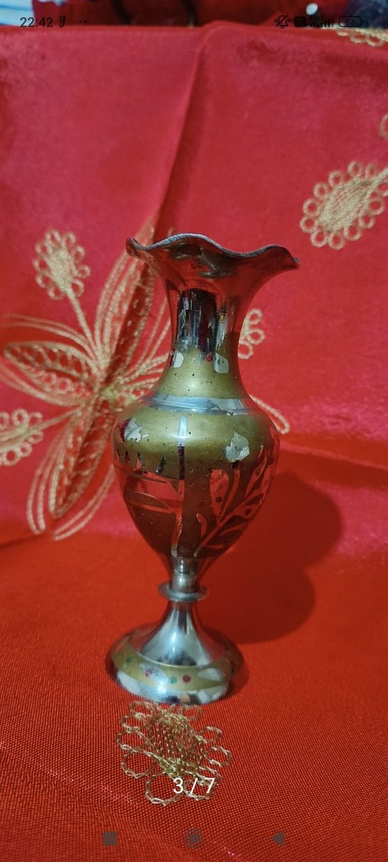 eskilerden Hint damgalı kaplama 15 cm vazo - Görsel 3