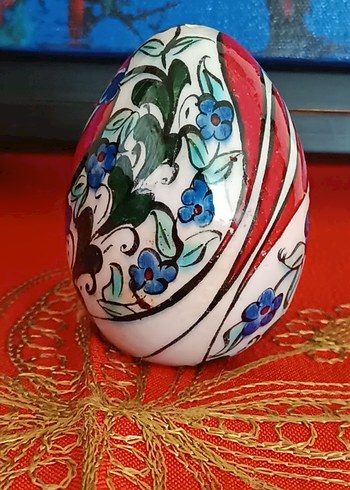 eskilerden 9 cm çini yumurta obje - Görsel 6