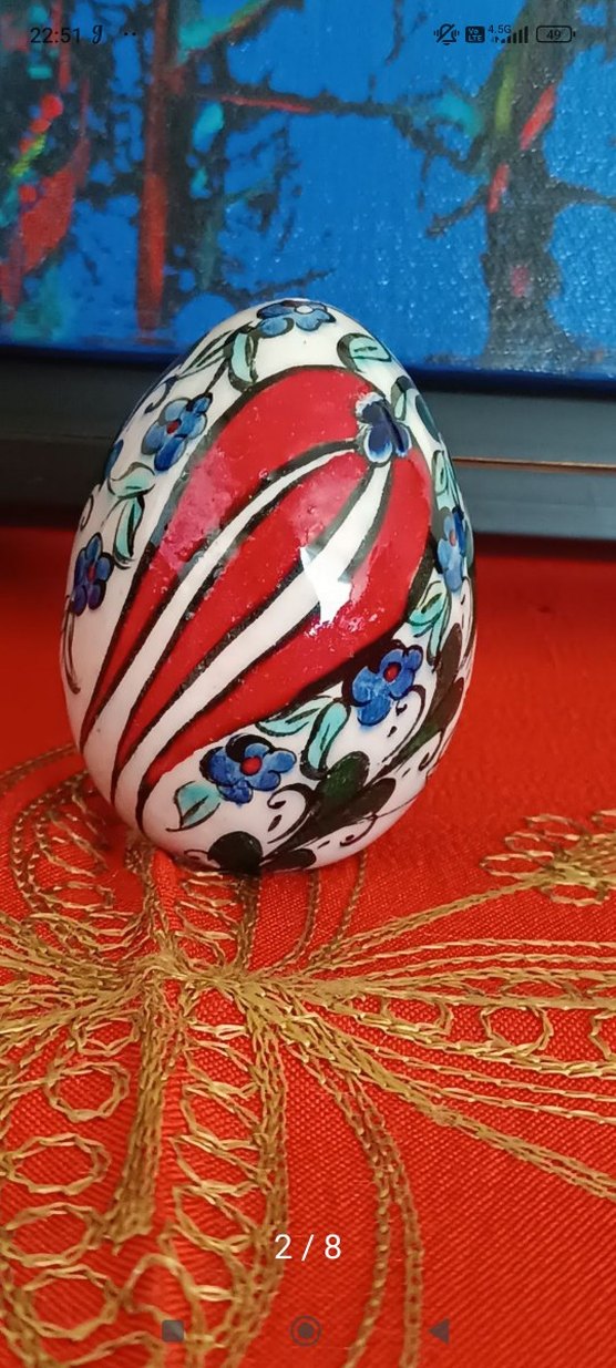 eskilerden 9 cm çini yumurta obje - Görsel 2