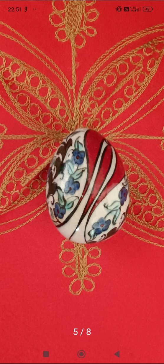 eskilerden 9 cm çini yumurta obje - Görsel 3