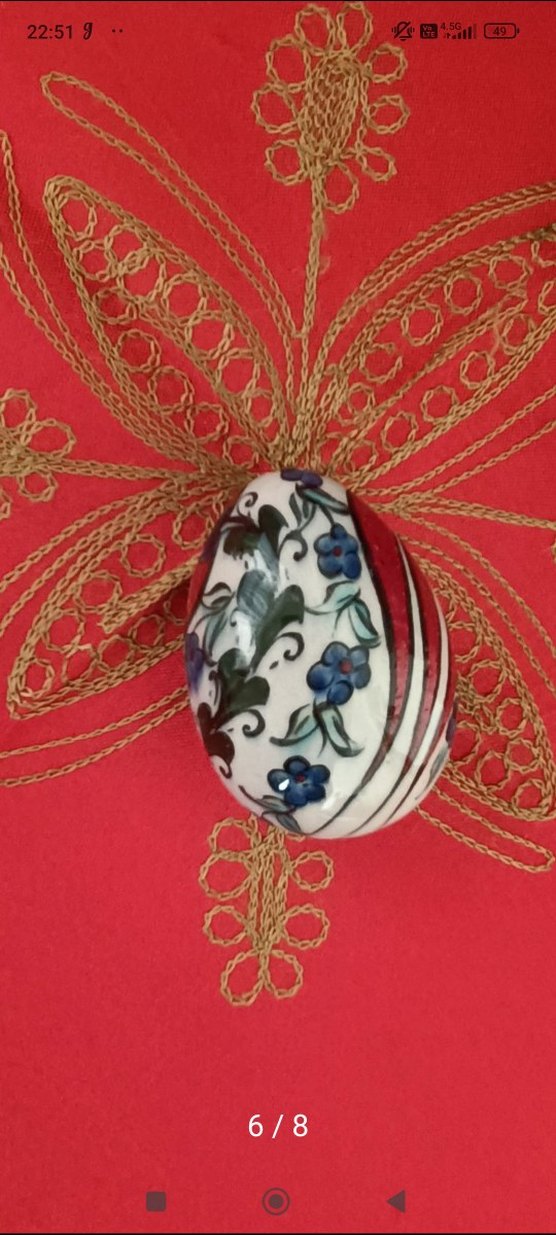 eskilerden 9 cm çini yumurta obje - Görsel 4