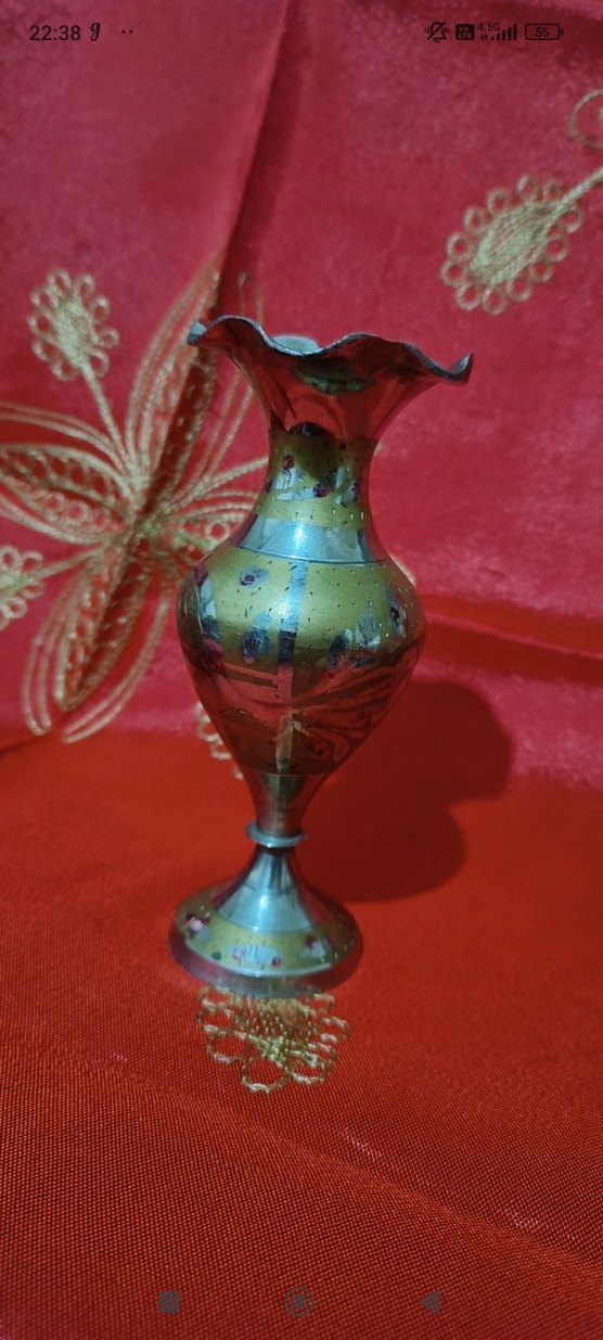 eskilerden Hint damgalı kaplama 15 cm vazo - Görsel 2