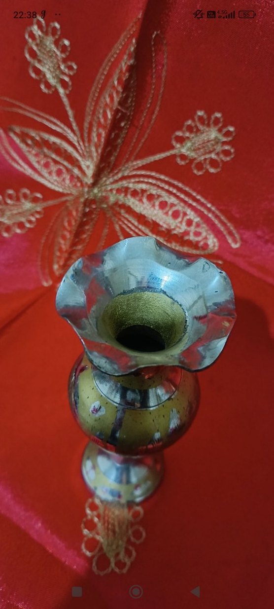 eskilerden Hint damgalı kaplama 15 cm vazo - Görsel 3