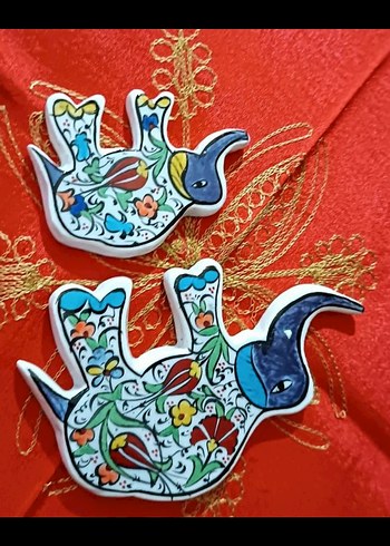 çini fil ikili duvar süsü seti - Görsel 2