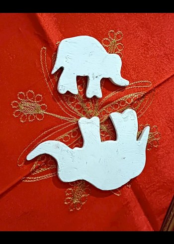 çini fil ikili duvar süsü seti - Görsel 5