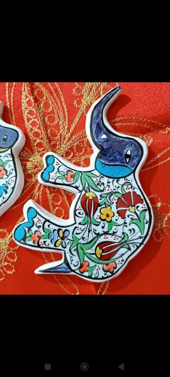 çini fil ikili duvar süsü seti - Görsel 4