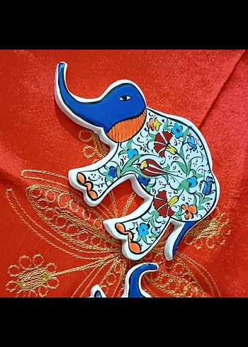 çini fil ikili duvar süsü seti - Görsel 2