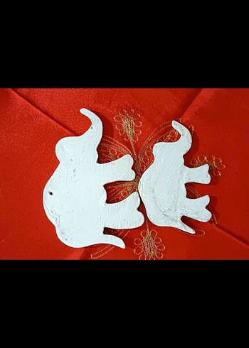 çini fil ikili duvar süsü seti - Görsel 5