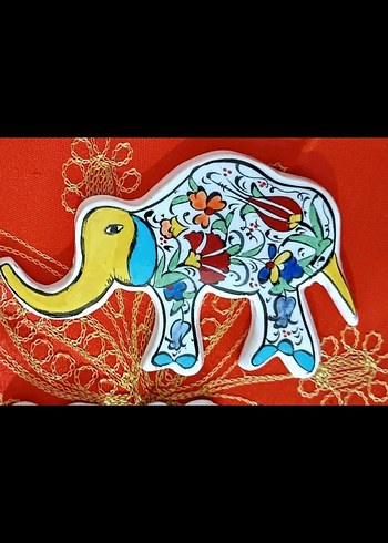 çini fil ikili duvar süsü seti - Görsel 4