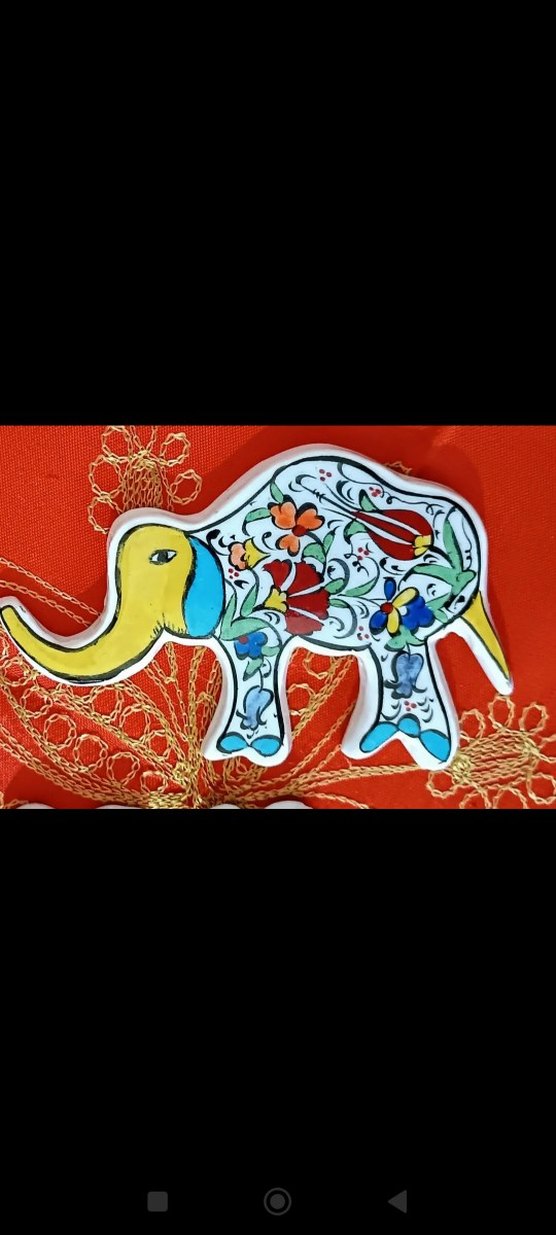 çini fil ikili duvar süsü seti - Görsel 4