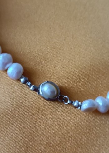 etiketli sıfır bijuteri yapay inci kısa kolye - Görsel 2