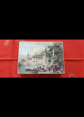 Beden çeşitli Renk eskilerden 25*18*5 cm İstanbul temalı ahşap çok amaçlı kutu