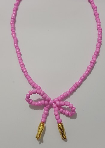 Mor Boncuklu Midi Kolye - Görsel 3