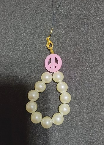 İnci Boncuklu Pembe Ayıcık telefon - Görsel 4