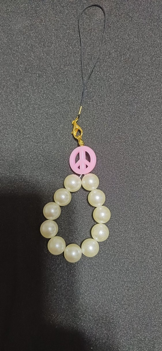 İnci Boncuklu Pembe Ayıcık telefon - Görsel 4