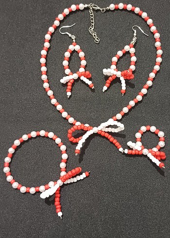 Renkli Boncuklu Kısa Kadın Kolye Seti - Görsel 2