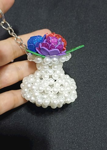 Boncuklu Renkli Bohem Anahtarlık - Görsel 3