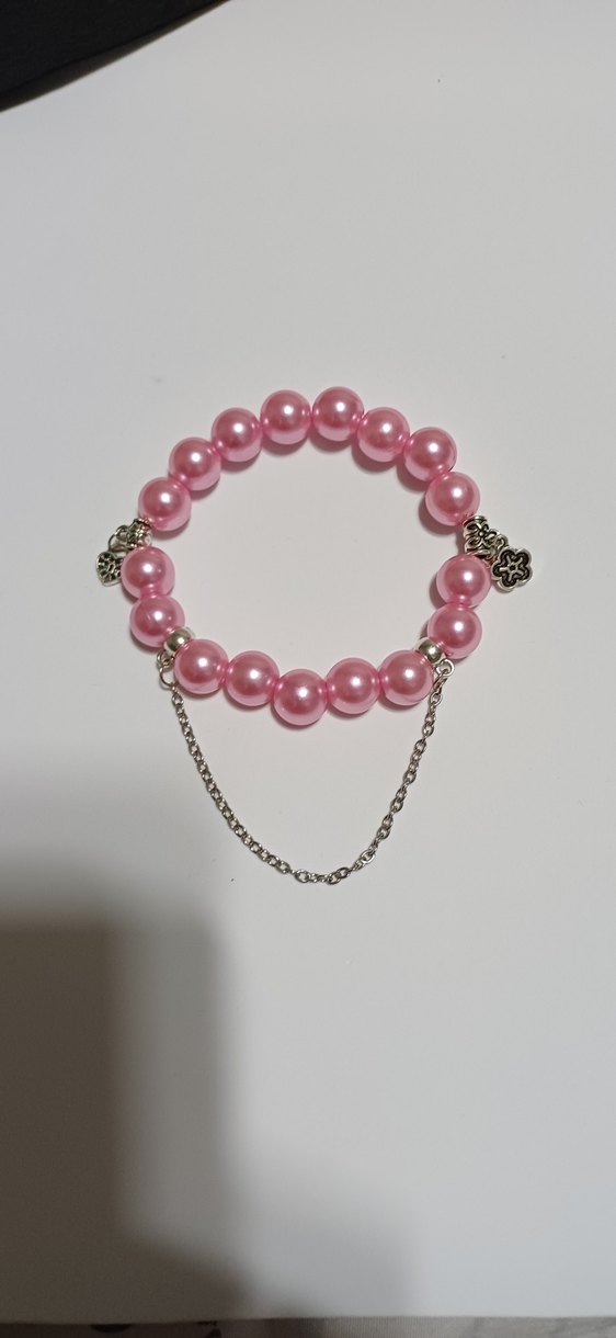 Pembe Boncuklu Kadın Bileklik - Görsel 3