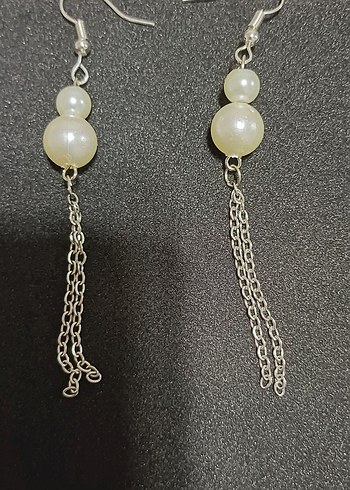 Pembe Zincir Detaylı Uzun Kadın Küpe - Görsel 2