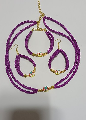 Mor Boncuklu Bohem Takı Seti - Görsel 3