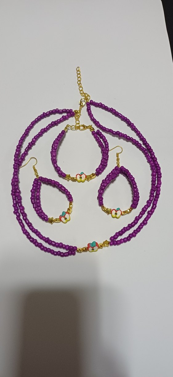 Mor Boncuklu Bohem Takı Seti - Görsel 2