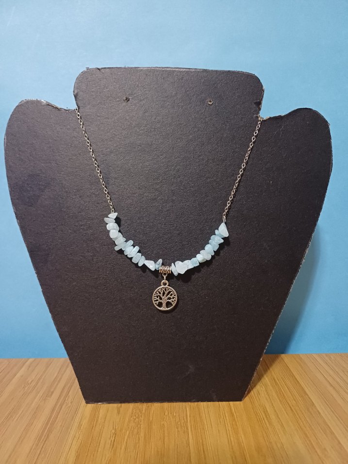 Turkuaz dogal taş Bohem Midi Kolye - Görsel 2